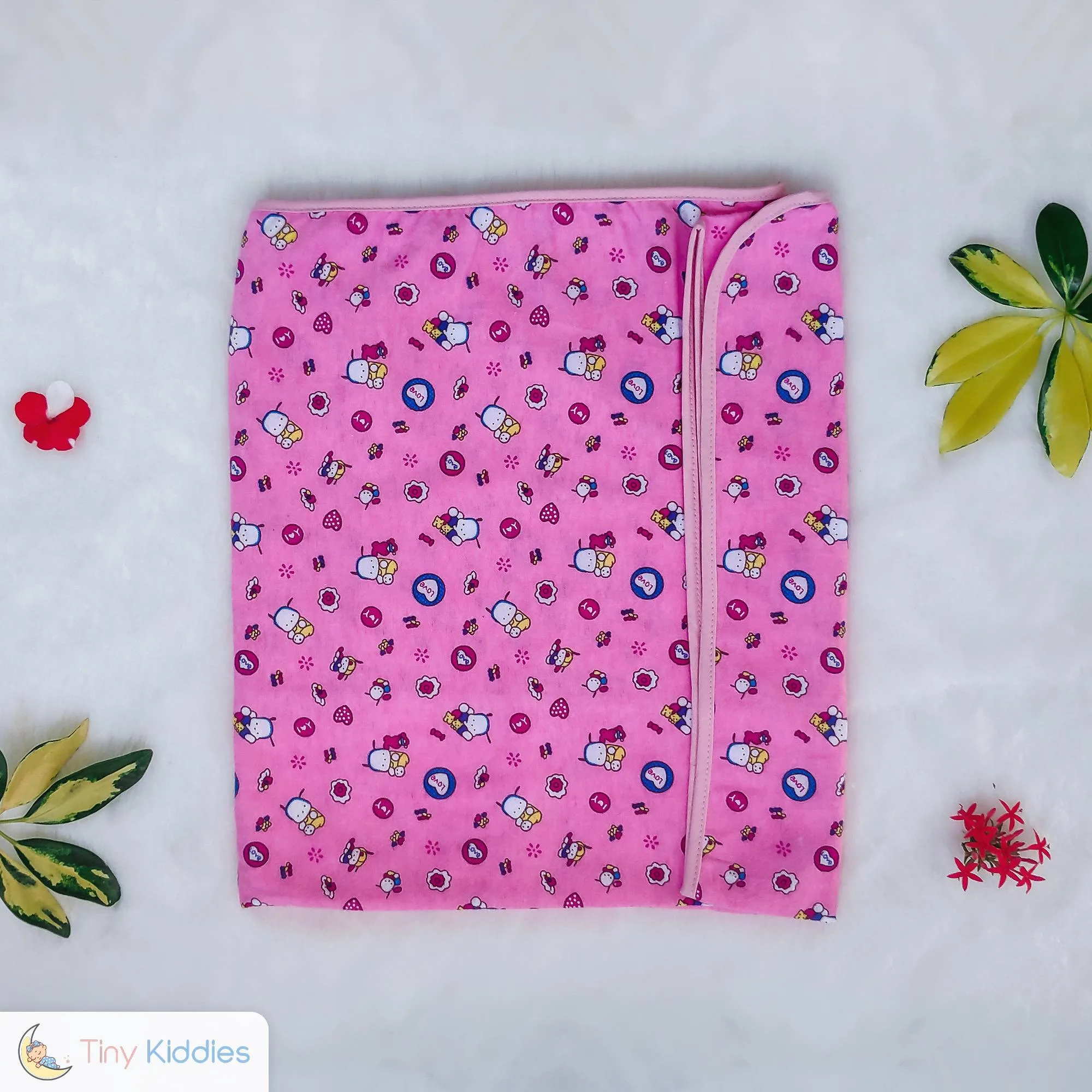 Newborn Baby Flannel Sheets - pink - Tiny Kiddies - Sri Lanka