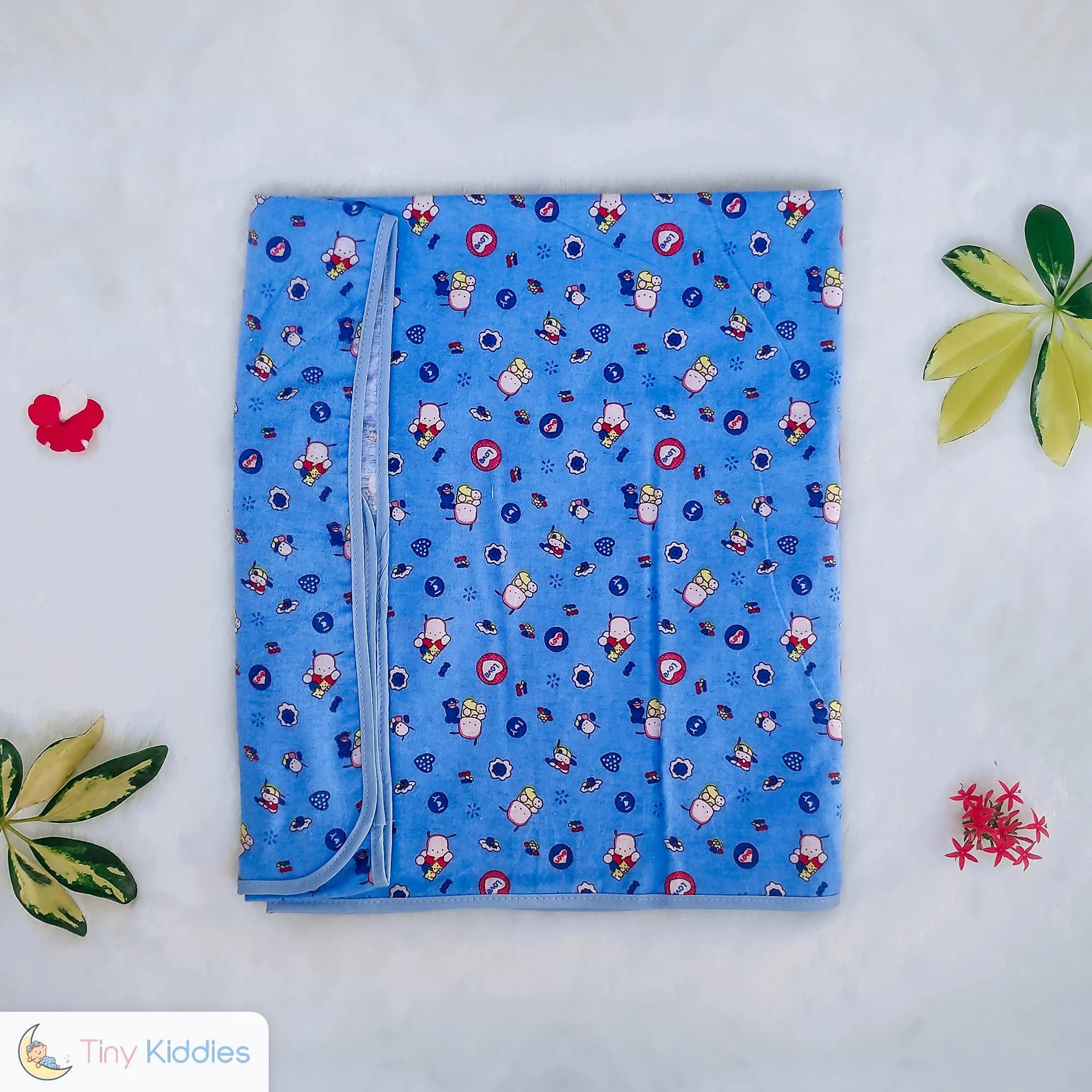 Newborn Baby Flannel Sheets - blue - Tiny Kiddies - Sri Lanka