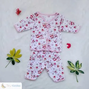 Newborn Baby Flannel Kit - white pink - Tiny Kiddies - Sri Lanka