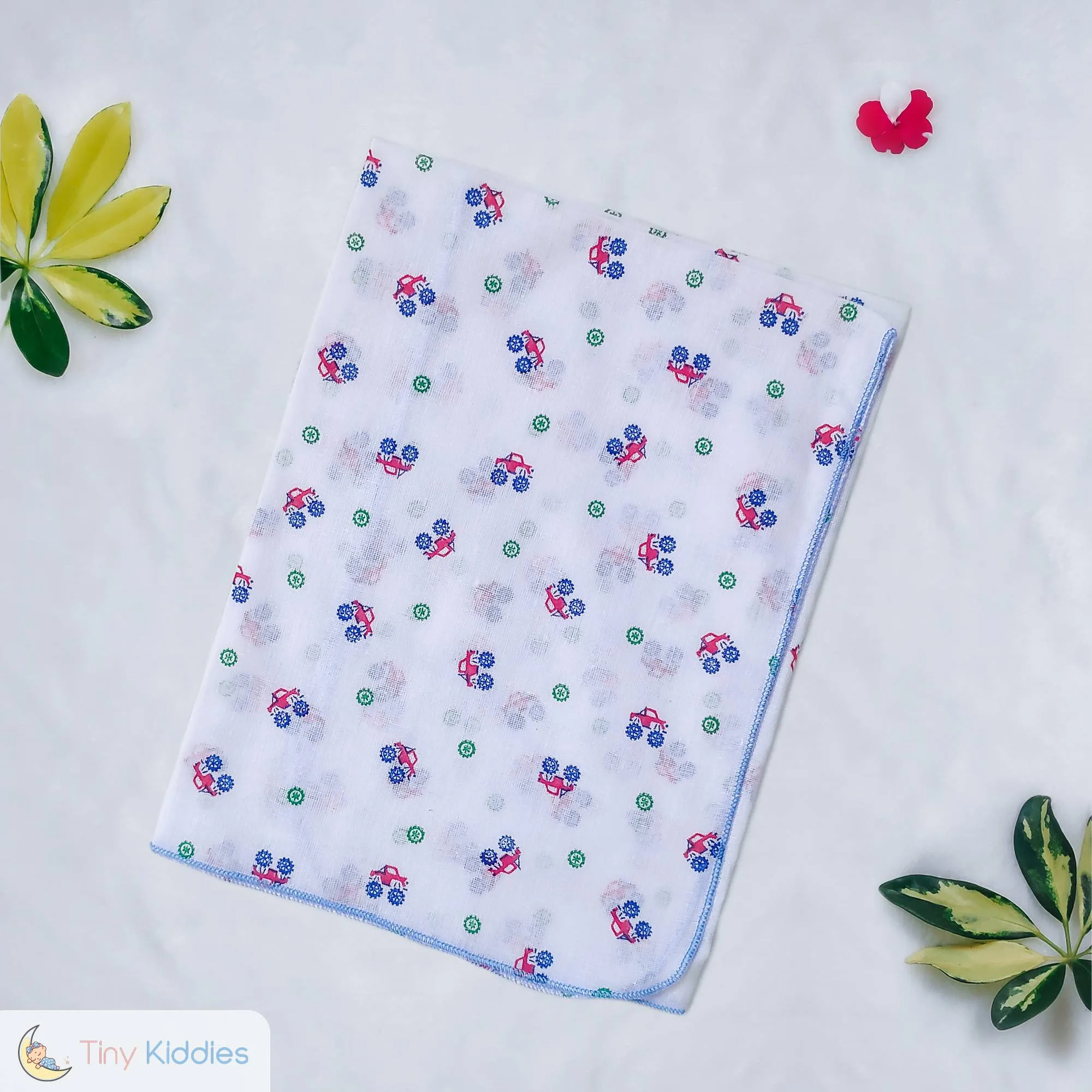 Newborn Baby Nappy Printed - blue - Tiny Kiddies - Sri Lanka