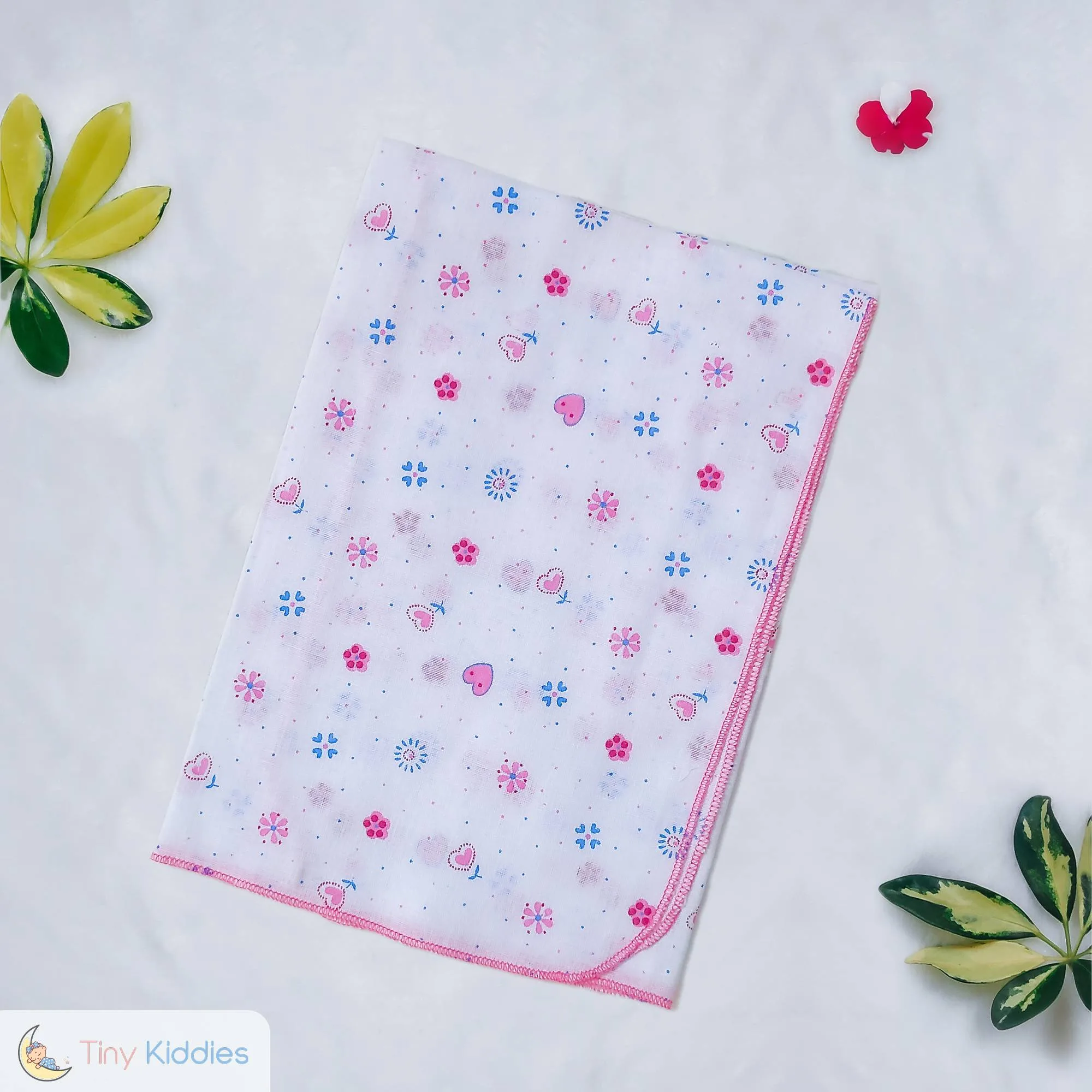 Newborn Baby Nappy Printed - pink - Tiny Kiddies - Sri Lanka